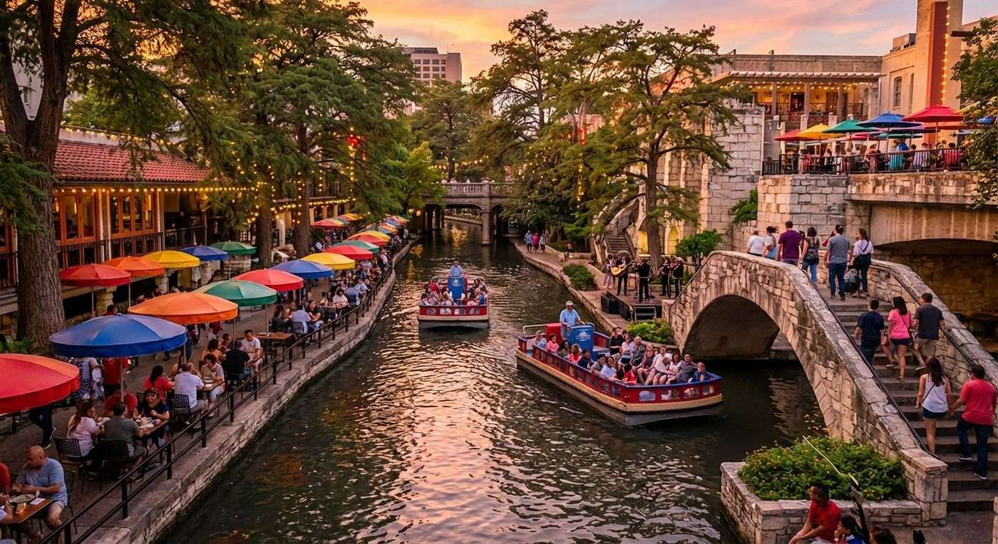 River Walk in the sunset