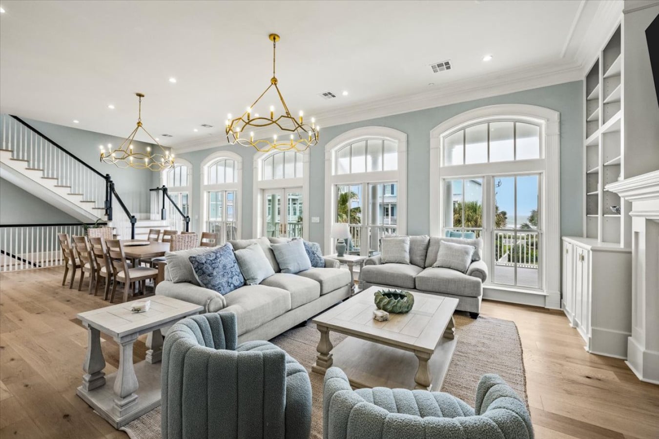 Aerial view of a Surfside beachfront Premium Collection home