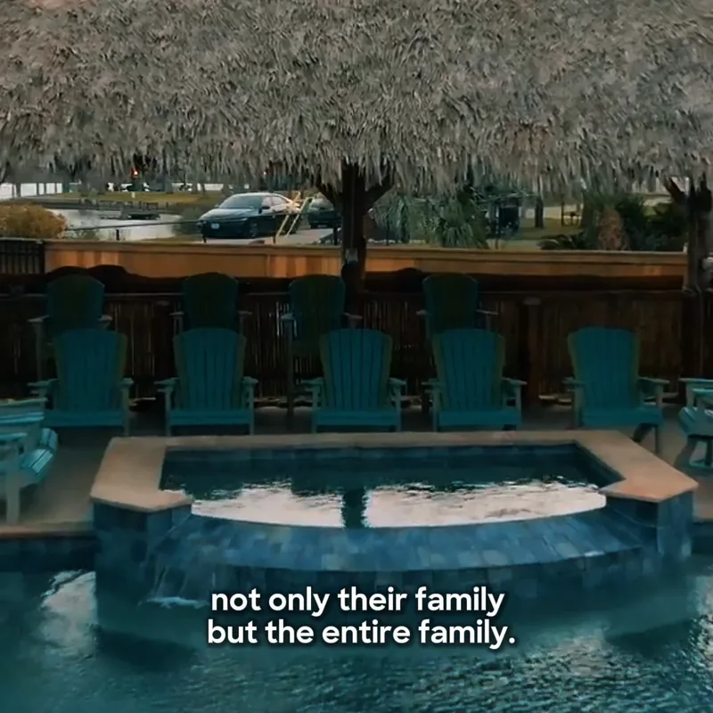 The pool, the hot tub and the fire pit